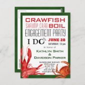 I DO Verloving Seafood Party Invitation Briefkaart (Voorkant / Achterkant)