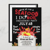 I DO Verloving Seafood Party Invitation Briefkaart (Voorkant / Achterkant)