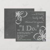 "I do" Wedding-uitnodiging - Chalk geïnspireerde F Kaart (Voorkant / Achterkant)