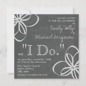 "I do" Wedding-uitnodiging - Chalk geïnspireerde F Kaart (Voorkant)