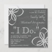 "I do" Wedding-uitnodiging - Chalk geïnspireerde F
