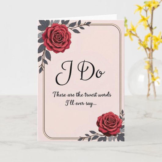 I Do Wedding Vows Card Kaart (Gele Bloem)