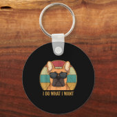 I Do What I Want French Bulldog Frenchie Master  Sleutelhanger (Voorkant)