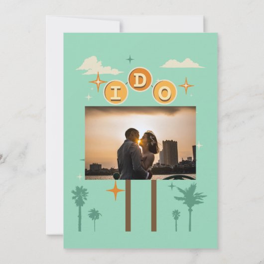 I Doe de Uitnodigingen van de Retro Engagement Par (Achterkant)