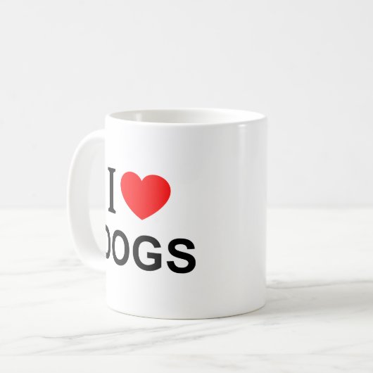 I ❤️ DOGS I LIVE DOGS I HEART DOGS MOK (Voorkant links)