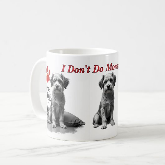 I Don’t Do Mornings – Grumpy Dog Mug Koffiemok (Voorkant links)