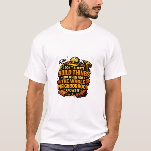 I Don't Always Build Things Funny Construction T-shirt (Voorkant)