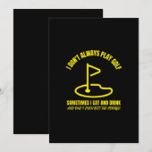 I dont always play funny golfing golfer golf bedankkaart (Voorkant / Achterkant)