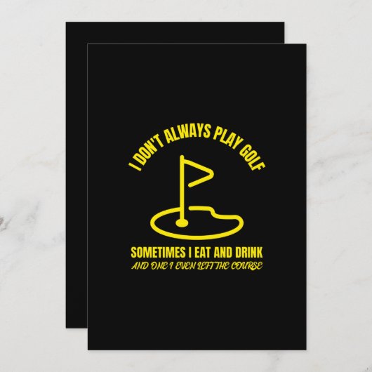 I dont always play funny golfing golfer golf bedankkaart (Voorkant / Achterkant)