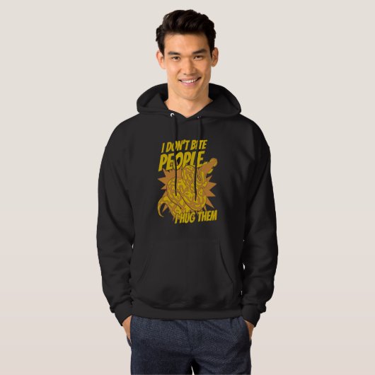 I Don't Bite People I Hug Them Pythonidae Banana B Hoodie (Voorkant volledig)