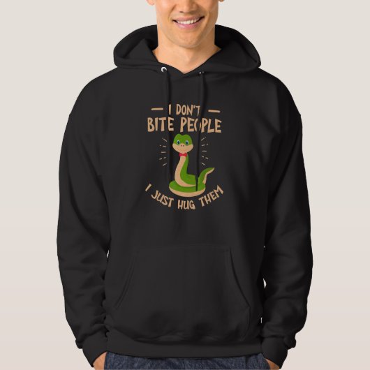 I Don't Bite People I Just Hug Them Snake Ball Py Hoodie (Voorkant)