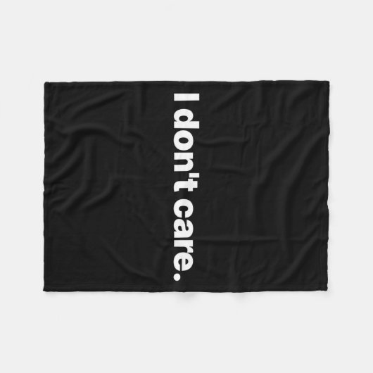 I Don't Care Long Sleeve  Fleece Deken (Voorkant (Horizontaal))