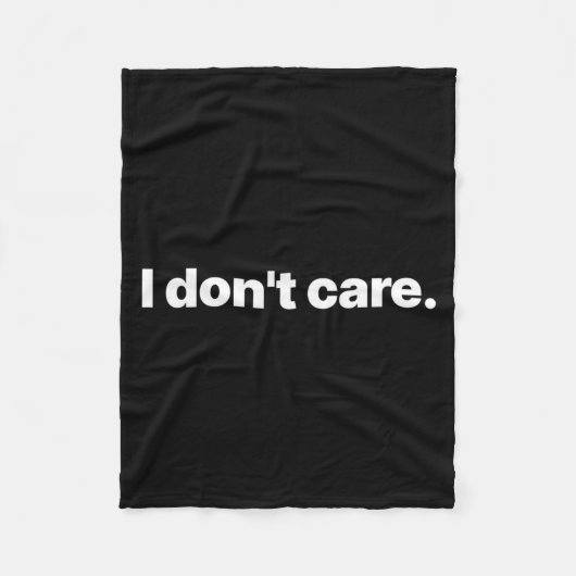 I Don't Care Long Sleeve Fleece Deken (Voorkant)