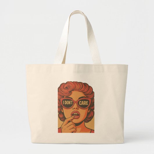 I Don't Care Retro Pop Art Jumbo Tas (Voorkant)