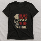 I don't care Tee; Fun Bold Skull Statement  T-shirt