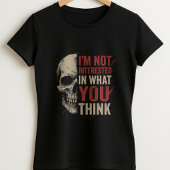 I don't care Tee; Fun Bold Skull Statement  T-shirt