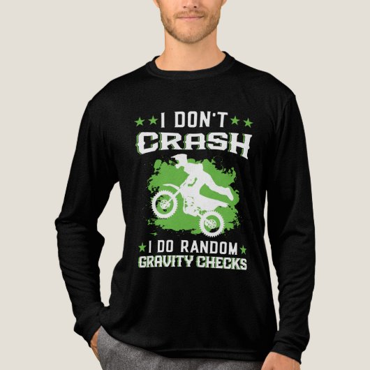 I Don't Crash I Do Random Gravity Checks Retro Tri-Blend Shirt (Voorkant volledig)