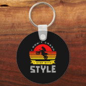 I Don't Crash I Stop With Style Funny Motocross Di Sleutelhanger (Voorkant)