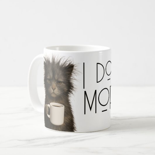 I don't do mornings funny cat caffeine koffiemok (Voorkant links)