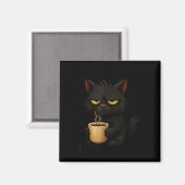 I Don't Do Mornings Funny Quote Black Cat Lover Gi Magneet (Voorkant / Achterkant)