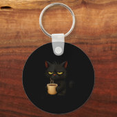 I Don't Do Mornings Funny Quote Black Cat Lover Gi Sleutelhanger (Voorkant)