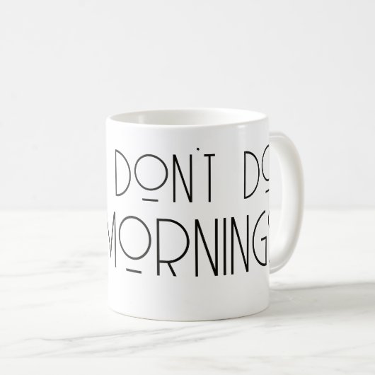 I don't do mornings funny rat caffeine koffiemok (Voorkant rechts)