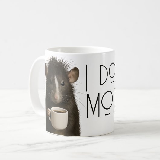 I don't do mornings funny rat caffeine koffiemok (Voorkant links)