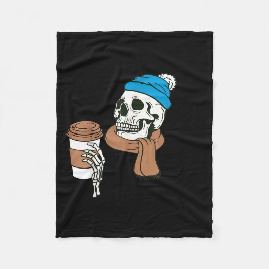 I Dont Do Winter Well Funny Coffee Skull Fleece Deken (Voorkant)