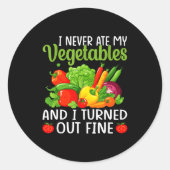 I Don't Eat Anything Vegetables Funny Vegetarian S Ronde Sticker (Voorkant)