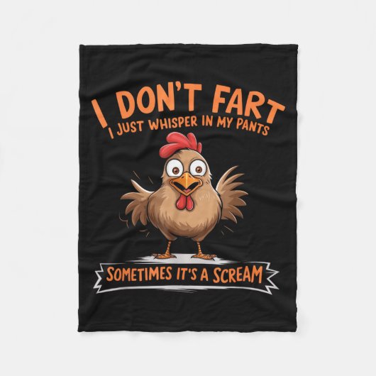 I Don't Fart I Whisper In My Pants - Funny Chicken Fleece Deken (Voorkant)