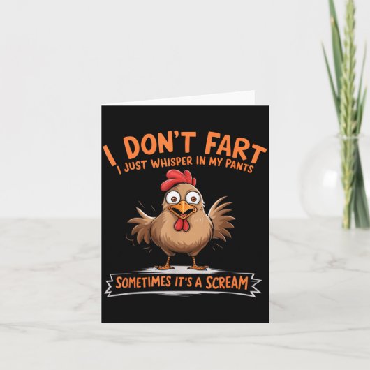 I Don't Fart I Whisper In My Pants - Funny Chicken Kaart (Voorkant)