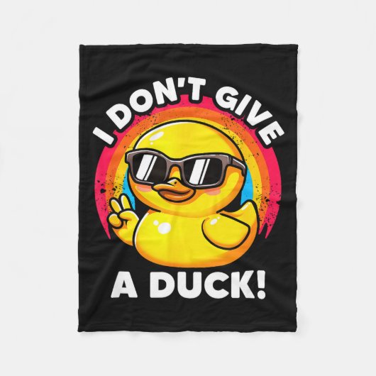 I Don't Give A Duck Lover Funny Duck Owner Rude I Fleece Deken (Voorkant)