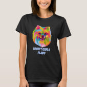 I Dont Give a Fluff Pomeranian Animal Pun Pom Pom T-shirt (Voorkant)