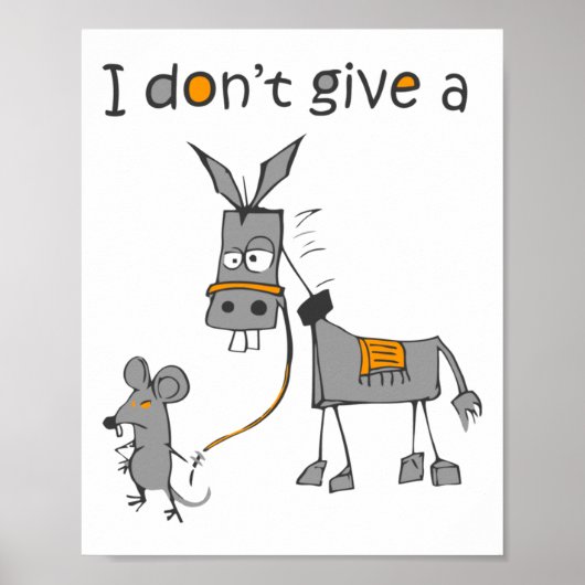 I Don't Give A Rat And Mouse Walking Funny Long Sl Poster (Voorkant)