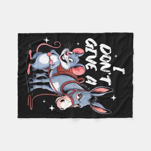 I Don't Give A Rats Mouse &amp; Funny  Fleece Deken (Voorkant (Horizontaal))