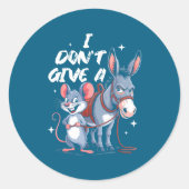 I Don't Give A Rats Mouse & Funny Ronde Sticker (Voorkant)