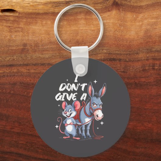 I Don't Give A Rats Mouse &amp; Funny  Sleutelhanger (Voorkant)