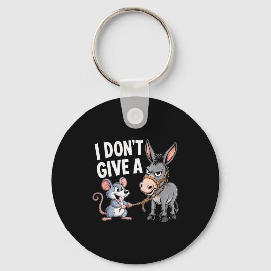 I Don't Give A Rats Mouse Funny Sarcastic Animal Sleutelhanger (Voorkant)