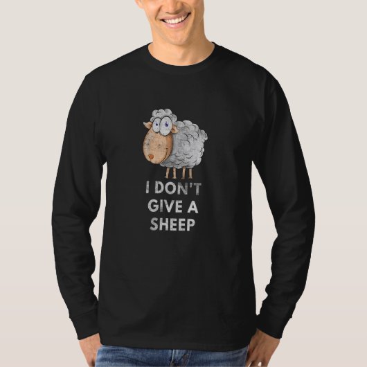 I Don't Give A Sheep Pun Saying Animal  1 T-shirt (Voorkant)