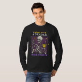I don't have a gender i have anxiety skeleton drin t-shirt (Voorkant volledig)
