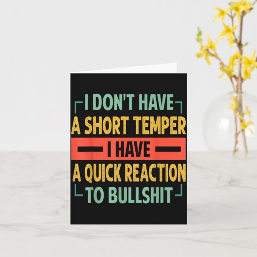 I Don't Have A Short Temper - Quick Reaction To Bu Kaart (Gele Bloem)