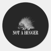 I Don't Hug Apparel Funny Introvert Rcune Tee - Un Ronde Sticker (Voorkant)