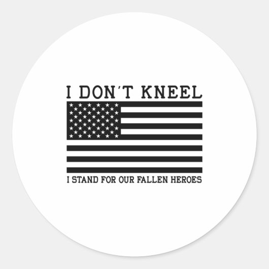 I Dont Kneel  Ronde Sticker (Voorkant)