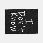 I Don't Know Fleece Deken (Voorkant (Horizontaal))