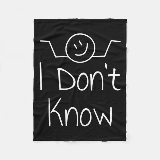 I Dont Know Hand Drawn Shrug Funny  Fleece Deken (Voorkant)