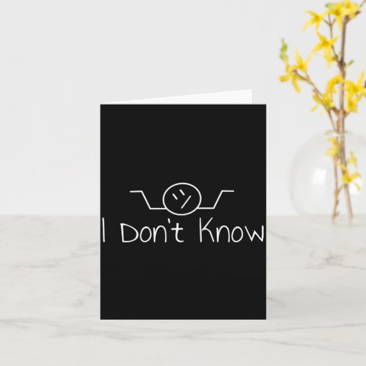 I Don't Know Hand Drawn Shrug Funny Men Women Long Kaart (Gele Bloem)