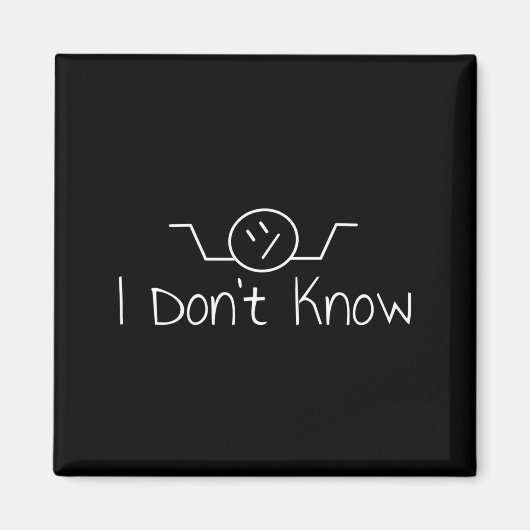 I Don't Know Hand Drawn Shrug Funny Men Women Long Magneet (Voorkant)