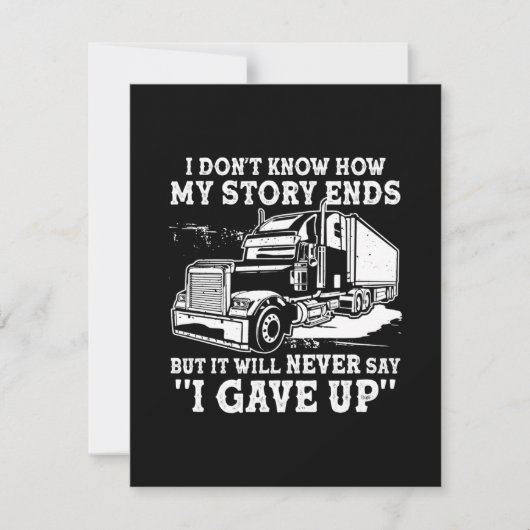 I don't know how my story ends, I gave up. Bedankkaart (Voorkant)