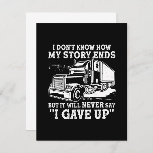 I don't know how my story ends, I gave up. Bedankkaart (Voorkant / Achterkant)