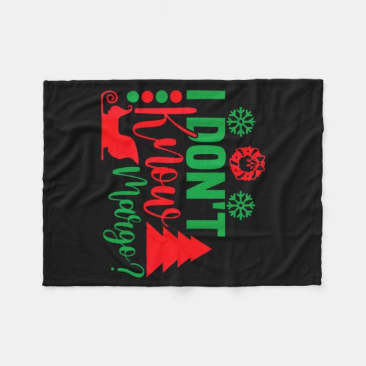I Don't Know-margo Ugly Sweater Funny Christmas Fo Fleece Deken (Voorkant (Horizontaal))